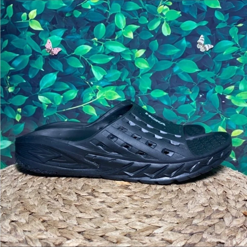HOKA Black Recovery Slide Sandals
